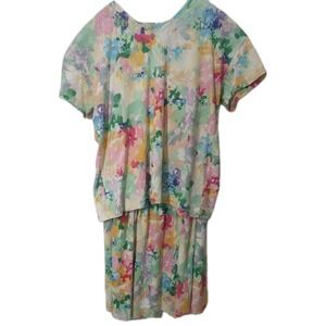 Just Desserts  Watercolor Floral Blouse Tunic Top Layered Boho  Cottagecore USA